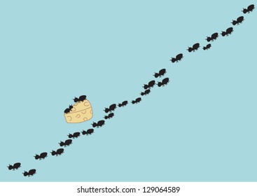 Vector illustration of ant working cartoon