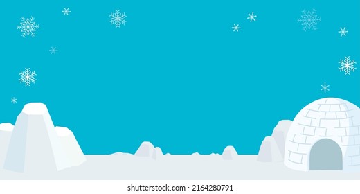 Vector illustration of Antarctic landscape.