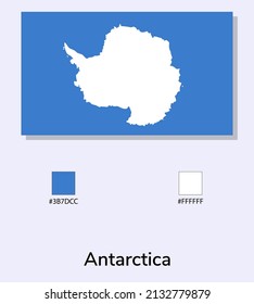 Vector Illustration of Antarctica flag isolated on light blue background. Illustration Antarctica flag with Color Codes. As close as possible to the original. vector eps10.
