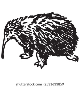 Vector illustration anteater graphic design,art tattoo sketch,hand drawing,use in print