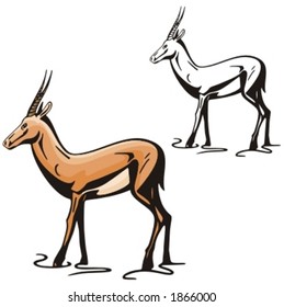 Ilustración vectorial de un antílope.