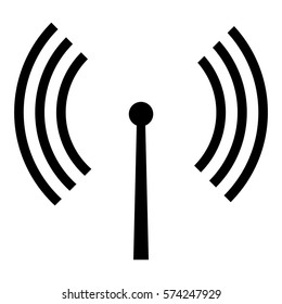 Vector Illustration of Antenna Icon in black