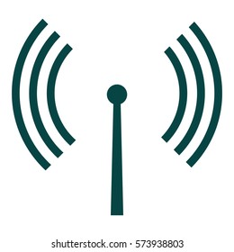 Ilustración vectorial del icono de la antena en verde
