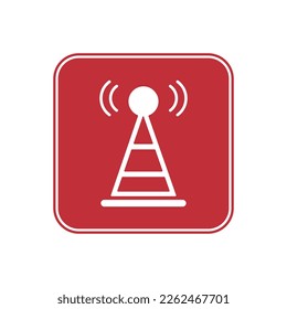 Vector illustration of an antenna for receiving waves and signals.