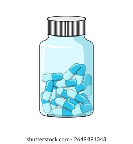 Vector illustration of antibiotic pills, medicine for medical treatment, pharmacy. Suitable for your design elements, logos, or clinic symbols.