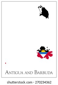 Vector illustration of Antigua and Barbuda flag map. Used transparency.