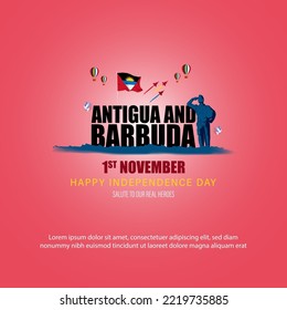 Vector illustration of Antigua and Barbuda independence day banner