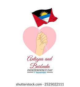 Vector illustration of Antigua and Barbuda Independence Day social media template