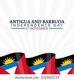 Ilustração vetorial do molde de mídias sociais do Dia da Independência de Antígua e Barbuda