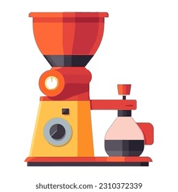 Vector illustration of antique coffee maker icon isolated