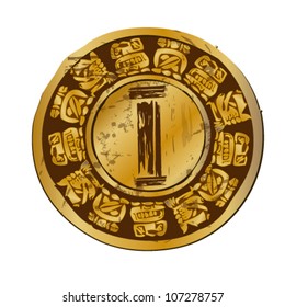 vector illustration of antique coin