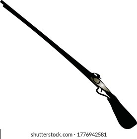 Vector Illustration Of Antique Musket Rifle