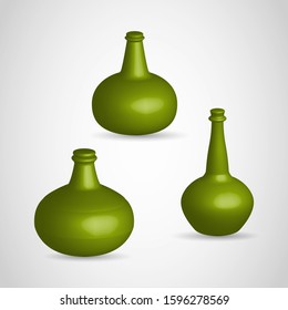 Vector illustration of antique Onion bottle on White background, 3D Rendering.