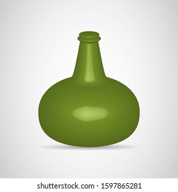 Vector illustration of antique Onion bottle on White background, 3D Rendering.