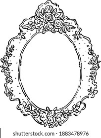 Vector illustration with antique vintage retro frame