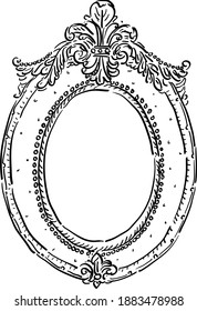 Vector illustration with antique vintage retro frame