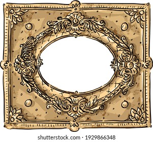 Vector illustration with antique vintage retro frame