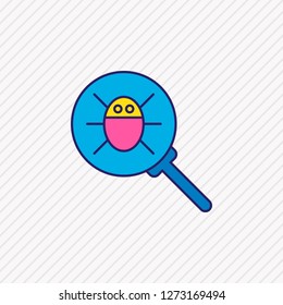 Vector illustration of antivirus icon colored line. Beautiful internet element also can be used as magnifying icon element.