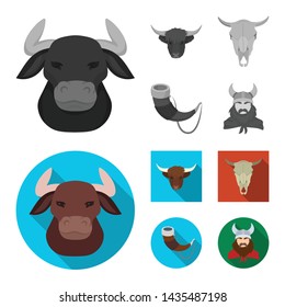 Vector illustration of antler and animal logo. Collection of antler and death stock vector illustration.