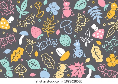 Ilustración vectorial "Hormigas en el bosque", EPS 10