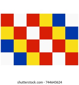 Vector illustration Antwerp flag icon isolated on white background. Rectangle national flag of Antwerpen. Flag button