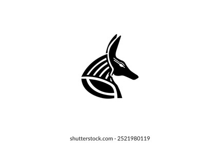 Ilustración vectorial de Anubis cabeza guardián de las momias en estilo minimalista para el logotipo