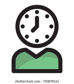 
Vector illustration of an anxious businessman with clock head
