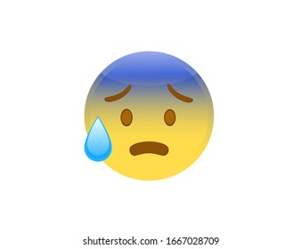 Vector Illustration Of Anxious Face With Sweat Emoji