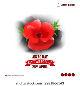 Vector illustration of Anzac Day banner