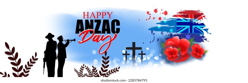 Vector illustration of Anzac Day banner