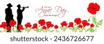 Vector illustration of Anzac Day social media feed template