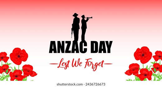 Vector illustration of Anzac Day social media feed template