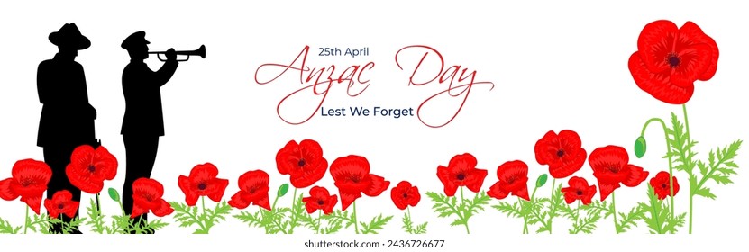 Vector illustration of Anzac Day social media feed template