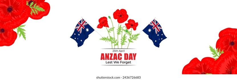 Vector illustration of Anzac Day social media feed template