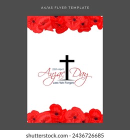 Vector illustration of Anzac Day social media feed A4 template