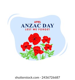 Vector illustration of Anzac Day social media feed template