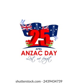 Vector illustration of Anzac Day social media feed template