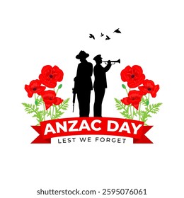 Vector illustration of Anzac Day social media template