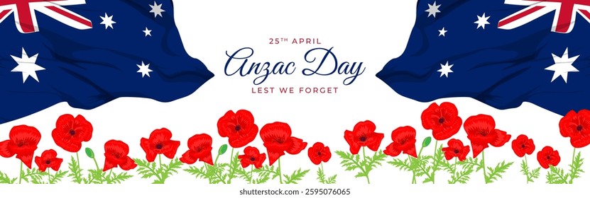 Vector illustration of Anzac Day social media template