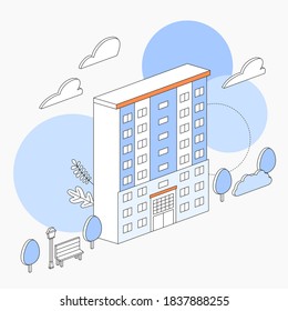 Vector illustration of apartment building.