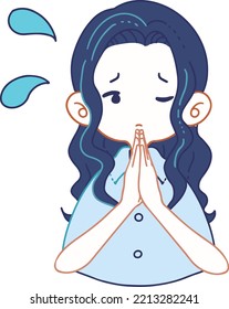 Vector Illustration Of An Apologetic Person Apologizing