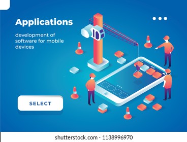 Vector illustration of app development