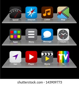 Vector illustration of app icon set. Eps10.