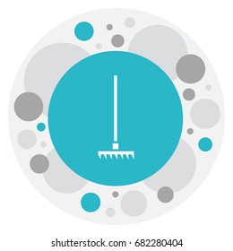 Vector Illustration Of Apparatus Symbol On Harrow Icon. Premium Quality Isolated Rake Element In Trendy Flat Style.