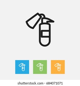 Vector Illustration Of Apparatus Symbol On Extinguisher Outline. Premium Quality Isolated Fire Safety Element In Trendy Flat Style.