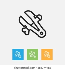 Vector Illustration Of Apparatus Symbol On Clamp Outline. Premium Quality Isolated Vice Element In Trendy Flat Style.
