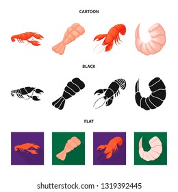 Vector illustration of appetizer and ocean icon. Set of appetizer and delicacy stock symbol for web.