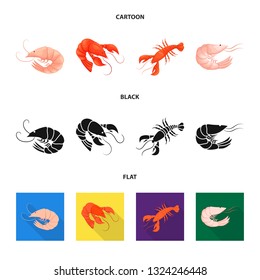 Vector illustration of appetizer and ocean icon. Collection of appetizer and delicacy stock symbol for web.