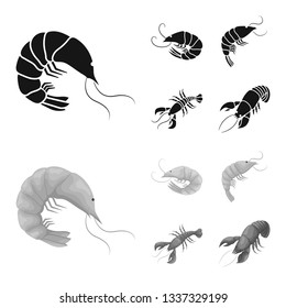 Vector illustration of appetizer and ocean icon. Collection of appetizer and delicacy stock symbol for web.