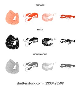 Vector illustration of appetizer and ocean icon. Set of appetizer and delicacy stock symbol for web.